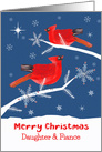 Daughter and her Fiance, Merry Christmas, Cardinal Bird, Winter card