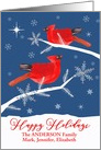 Customizable, Happy Holidays, Cardinal Bird, Winter, Star card