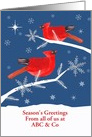 Customizable, Season’s Greetings, Corporate, Cardinal Bird, Winter card