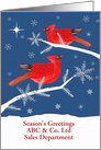 Customizable, Season’s Greetings, Corporate, Cardinal Bird, Winter card