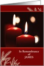 Name Customizable, First Christmas in Remembrance, Candles card