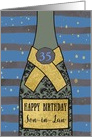 Customize, Son-in-Law, Happy Birthday, Champagne, Gold-Effect card