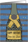 Son-in-Law, Happy Birthday, Champagne, Gold-Effect card