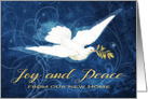 Joy and Peace from our new Home, Merry Christmas, Dove card