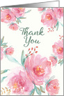 Christian Thank You, Mission Support, Watercolor Peonies card