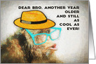 Dear Bro, Another Year Older, Happy Birthday, MEME, Chimp card