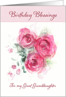 Birthday Blessings for my Great Granddaughter, Scripture, Roses card
