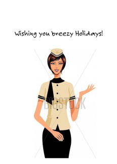 Wishing you breezy Holidays, Flight Attendant, Christmas