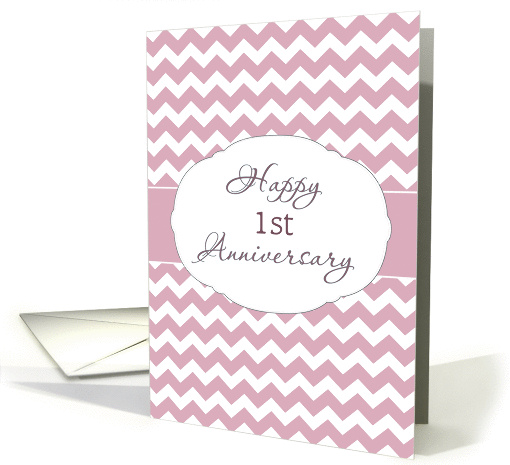 Happy 1st Anniversary, Business Anniversary Card, Chevron card