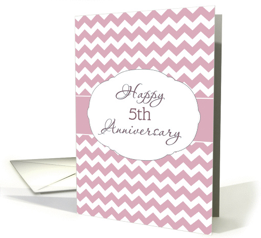 For Employee, Happy 5th Anniversary, Chevron card (1351360)