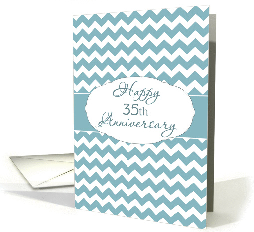 For Employee, Happy 35th Anniversary, Chevron card (1351380)