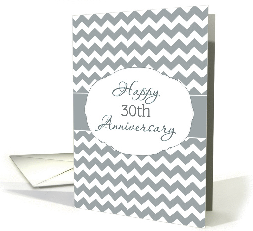 For Employee, Happy 30th Anniversary, Chevron card (1351386)