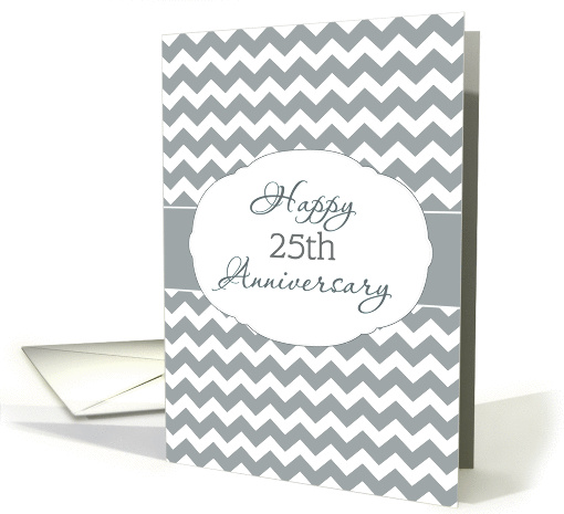 For Employee, Happy 25th Anniversary, Chevron card (1351388)