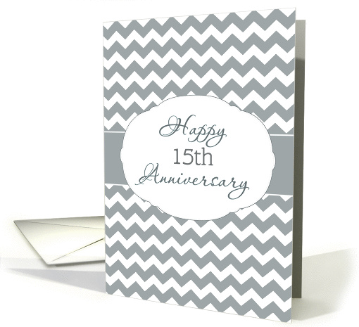For Employee, Happy 15th Anniversary, Chevron card (1351392)