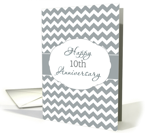 For Employee, Happy 10th Anniversary, Chevron card (1351394)