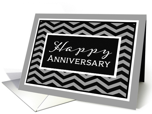 For Employee, Happy Anniversary, Chevron card (1351484)