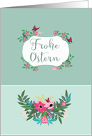 Frohe Ostern, Happy Easter in German, Floral Design card