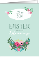 Easter Blessings for Son, Flowers card