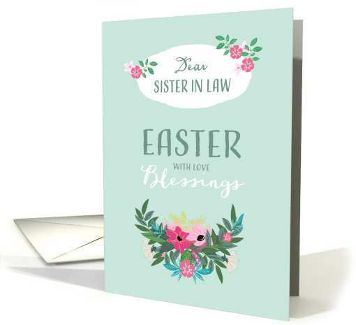 Easter Blessings for Sister in Law, Flowers card (1353472)