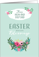 Easter Blessings for Mom and Step Dad, Flowers card