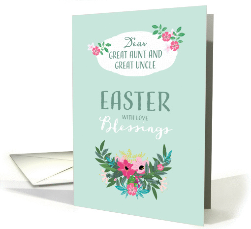 Easter Blessings for Great Aunt and Great Uncle, Flowers card