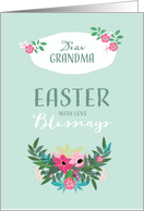 Easter Blessings for Grandma, Floral Design card