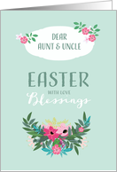 Easter Blessings for Aunt and Uncle, Floral Design, Christian Card