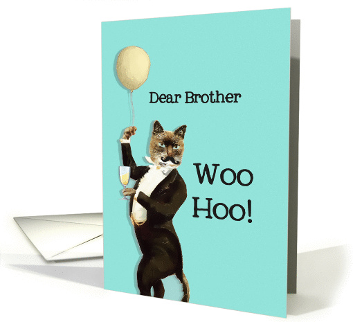 Dear Brother, You're the Cat's Whiskers, Happy Birthday card (1357440)