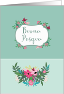 Happy Easter in Italian, Buona Pasqua, Floral Design card