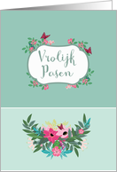 Happy Easter in Dutch, Vrolijk Pasen, Floral Design card