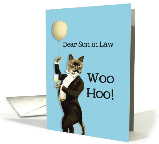 Dear Son in Law, You're the Cat's Whiskers, Happy Birthday card