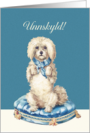 I’m sorry in Norwegian, Unnskyld, Sweet Vintage Dog card
