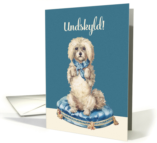 I'm sorry in Danish, Undskyld, Sweet Vintage Dog card (1360838)