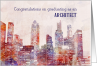 Congratulations on Graduating as an Architect, Skyline Painting card