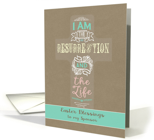 Easter Blessings to my Sponsor, Cross, Word Art card (1368394)