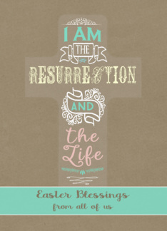 Easter Blessings from all of Us, Cross, Word Art