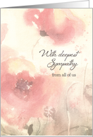 With deepest Sympathy, From all of us, Poppies, Watercolor painting card
