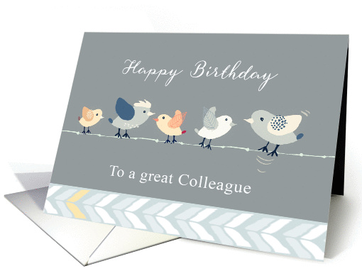 Happy Birthday to a great Colleague, Birds on a Wire card (1371214)