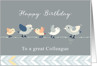 Happy Birthday to a great Colleague, Birds on a Wire card