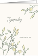 With Sympathy from all of us, Pale Yellow Flowers card