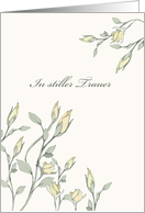 With deepest Sympathy in German, Pale Yellow Roses, Formal card