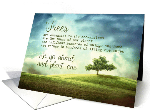 Happy Arbor Day, Landscape with Tree card (1372786)
