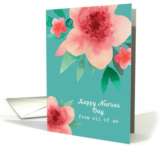 Happy Nurses Day from all of us, Bright Flowers card (1372846)
