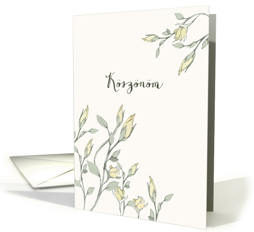 Ksznm, Thank You in Hungarian, Yellow Roses card (1373062)