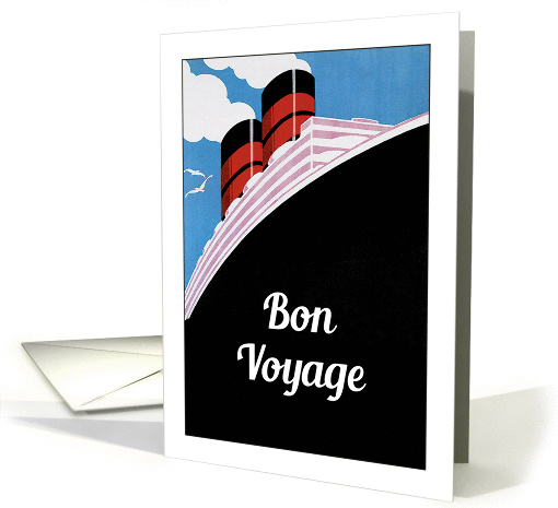 Bon Voyage, Cruise Ship, Vintage Design card (1373170)