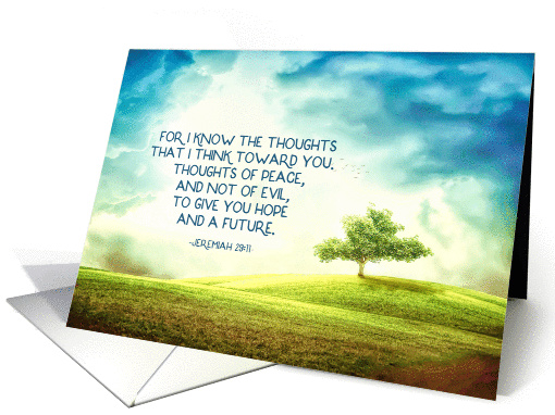 Jeremiah 29, Encouragement, Christian Card, Landscape with Tree card