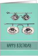 Happy Birthday, Optometrist, Ophthalmologist, Optician, Vintage Design card
