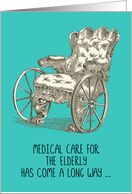 Thank You, Caregiver, Elderly, Senior Citizens, Vintage Wheelchair card