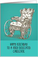 Happy Birthday, Caregiver, Vintage Wheelchair card