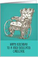 Happy Birthday, Caregiver, Healthcare, Vintage Wheelchair card